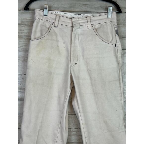 VTG 70s Sears “Put On Shop” Jeans Destroyed Workwear USA Distressed Flare 29x31 - Picture 2 of 14